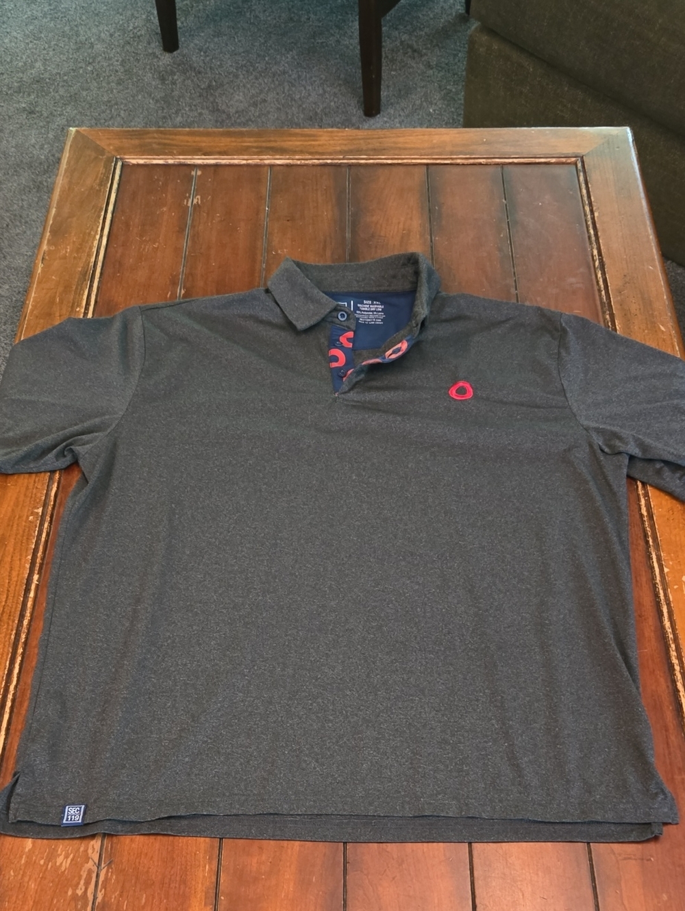 Section 119 Phish Men's Charcoal Polo Shirt with Red Donut Accents